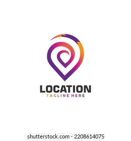 location logo icon vector isolated with pin or point illustration