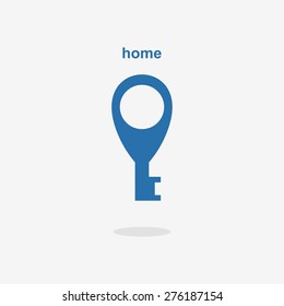 location the logo sign blue key
