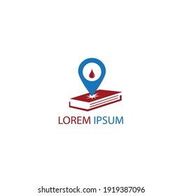 location logo symbol science book vector illustration design