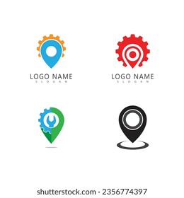 Ilustración vectorial del logotipo de ubicación elemento empresarial y símbolo