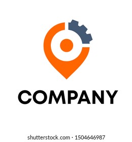 Location Logo Vector Pin Sign Flat Design template travel 