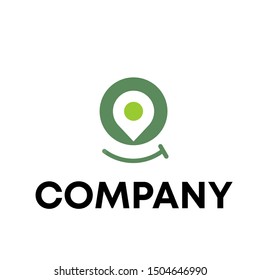 Location Logo Vector Pin Sign Flat Design template travel 