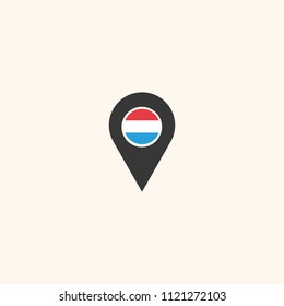 Location Luxembourg flag silhouette vector illustration
