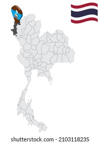 Location of  Mae Hong Son Province on map Thailand. 3d Mae Hong Son flag map marker location pin. Quality map with Provinces of  Thailand for your web site design, app, UI. EPS10.