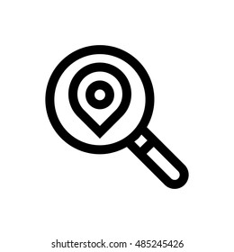Location, magnifier  line icon. Pixel perfect fully editable vector icon suitable for websites, info graphics and print media.