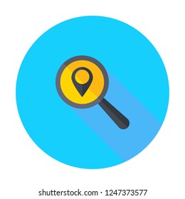 Location magnifier pin pointer search zoom icon