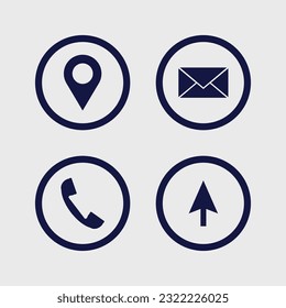 Website-Symbole für Standortmail-Aufrufe, Vektorgrafik