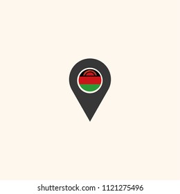 Location Malawi flag silhouette vector illustration
