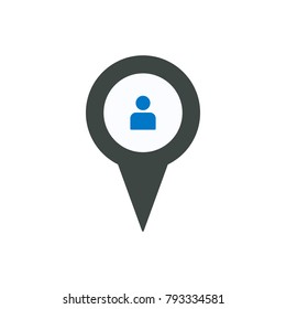 Location man person pin place point user icon