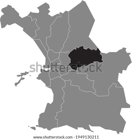 Location map of the 12th Arrondissement (Les Caillols, La Fourragère, Montolivet, Saint-Barnabé, Saint-Jean du Désert, Saint-Julien, Les Trois-Lucs) of Marseille, France