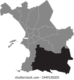 Location map of the 9th Arrondissement (Les Baumettes, Le Cabot, Carpiagne, Mazargues, La Panouse, Le Redon, Sainte-Marguerite, Sormiou, Vaufrèges) of Marseille, France