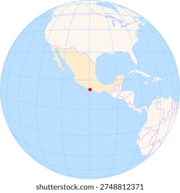 Location Map of Acapulco Int. Airport (Acapulco, Guerrero, Mexico). IATA-code: ACA. No labels at all.