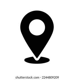 Location, Map, Address, Geographical Position icon. Black vector graphics.