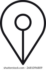 location, map, address icon. Map marker icon in a simple, minimalistic design. in thin line style