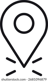 location, map, address icon. Location marker icon with radiating lines. in thin line style