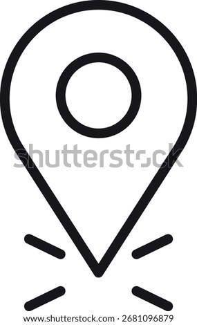 location, map, address icon. Location marker icon with radiating lines. in thin line style