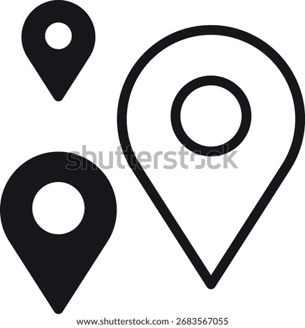 location, map, address icon Marker icons in various sizes for location mapping.