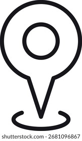 ubicación, mapa, ícono de Dirección. Icono de pin de Locación con un diseño simple. en estilo de línea delgada