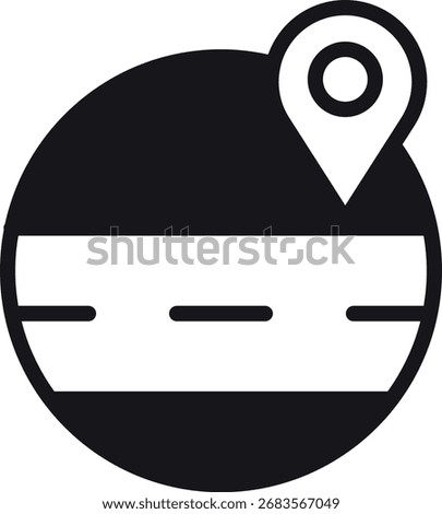 location, map, address icon Location pin inside a circular design, suggesting navigation or mapping.
