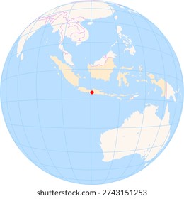 Location Map of Adi Sutjipto Int. Airport (Yogyakarta, Yogyakarta, Indonesia). IATA-code: JOG. No labels at all.