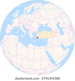 Location Map of Milas–Bodrum Airport (Bodrum, Mugla, Turkey). IATA-code: BJV. No labels at all.
