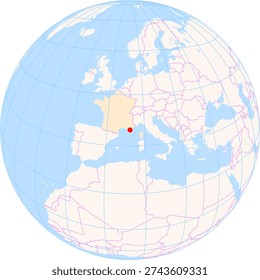 Location Map of Toulon–Hyeres Airport (Hyeres, Var, France). IATA-code: TLN. No labels at all.