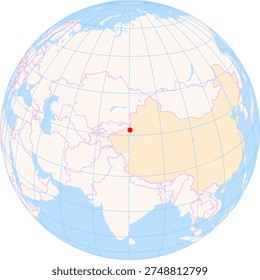Location Map of Aksu Airport (Aksu, Xinjiang, China). IATA-code: AKU. No labels at all.