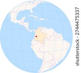 Location Map of Alfonso Bonilla Aragon Int. Airport (Cali, Valle Del Cauca, Colombia). IATA-code: CLO. No labels at all.