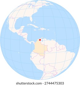 Location Map of Alfonso Lopez Pumarejo Airport (Valledupar, Cesar, Colombia). IATA-code: VUP. No labels at all.