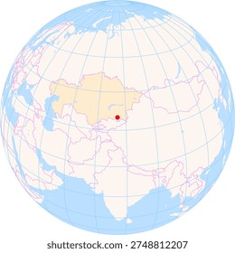 Location Map of Almaty Int. Airport (Alma-ata, Almaty, Kazakhstan). IATA-code: ALA. No labels at all.