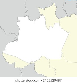 Location map of Amazonas is a state of Brazil with neighbour state and country