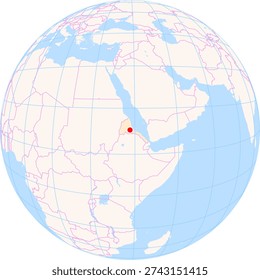 Location Map of Asmara Int. Airport (Asmara, Anseba, Eritrea). IATA-code: ASM. No labels at all.