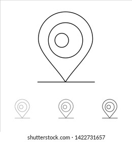 Location, Map, Bangladesh Bold and thin black line icon set