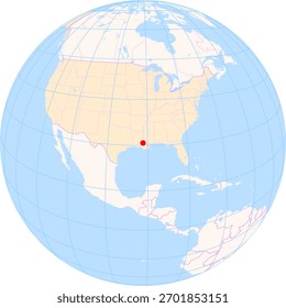 Location Map of Baton Rouge Metropolitan Airport (Baton Rouge, United States). IATA-code: BTR. No labels at all.