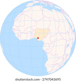 Location Map of Benin Airport (Benin, Edo, Nigeria). IATA-code: BNI. No labels at all.