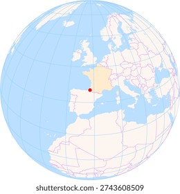 Location Map of Biarritz Pays Basque Airport (Biarritz-bayonne, Pyrenees-Atlantiques, France). IATA-code: BIQ. No labels at all.