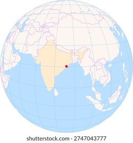 Location Map of Biju Patnaik Int. Airport (Bhubaneswar, Odisha, India). IATA-code: BBI. No labels at all.