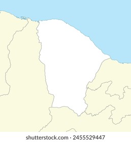 Lageplan von Ceara ist ein Staat von Brasilien mit Nachbarstaat und Land