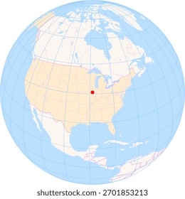 Location Map of Central Illinois Regional Airport At Bloomington-Normal (Bloomington, United States). IATA-code: BMI. No labels at all.