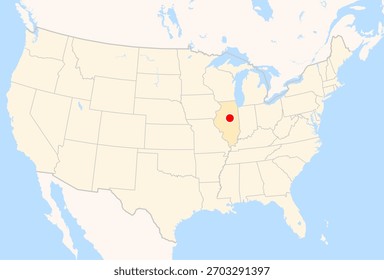 Location Map of Central Illinois Regional Airport At Bloomington-Normal (Bloomington, Illinois, USA). IATA-code: BMI. No labels at all.