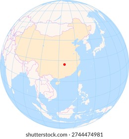 Location Map of Changsha Huanghua Int. Airport (Changcha, Hunan, China). IATA-code: CSX. No labels at all.