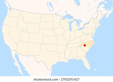 Lage Karte von Charlotte Douglas Int. Flughafen (Charlotte, North Carolina, USA). IATA-Code: CLT Überhaupt keine Etiketten.