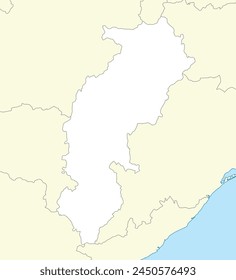 Mapa de la Locación de Chhattisgarh es un estado de la India con el estado y el país vecinos