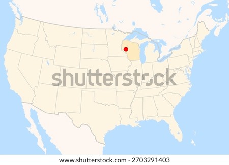 Location Map of Chippewa Valley Regional Airport (Eau Claire, Wisconsin, USA). IATA-code: EAU. No labels at all.