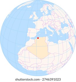 Location Map of Chlef Int. Airport (Ech-cheliff, Chlef, Algeria). IATA-code: CFK. No labels at all.