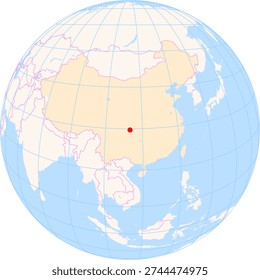 Location Map of Chongqing Jiangbei Int. Airport (Chongqing, Chongqing, China). IATA-code: CKG. No labels at all.
