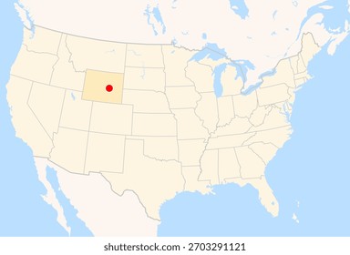 Mapa de localização de Casper-Natrona County Int. Airport (Casper, Wyoming, EUA). Código IATA: CPR. Sem rótulos.