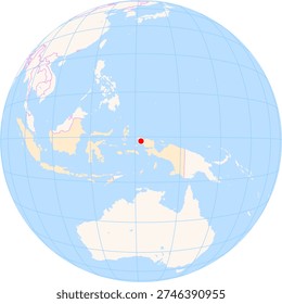 Location Map of Dominique Edward Osok Airport (Sorong, Papua Barat, Indonesia). IATA-code: SOQ. No labels at all.