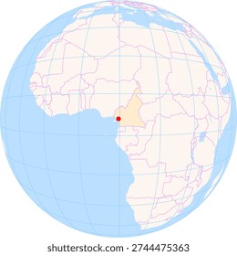 Location Map of Douala Int. Airport (Douala, Littoral, Cameroon). IATA-code: DLA. No labels at all.