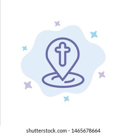Location, Map, Easter, Pin Blue Icon on Abstract Cloud Background. Vector Icon Template background